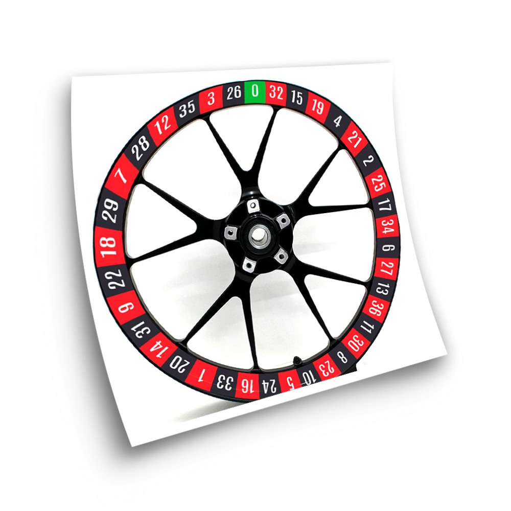 Motorfiets Wiel Stickers Casino Roulette Speciaal - Ster Sam