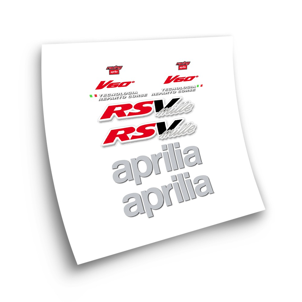 Stickers Moto Aprilia RSV Mille Ano 1999 Preto - Star Sam