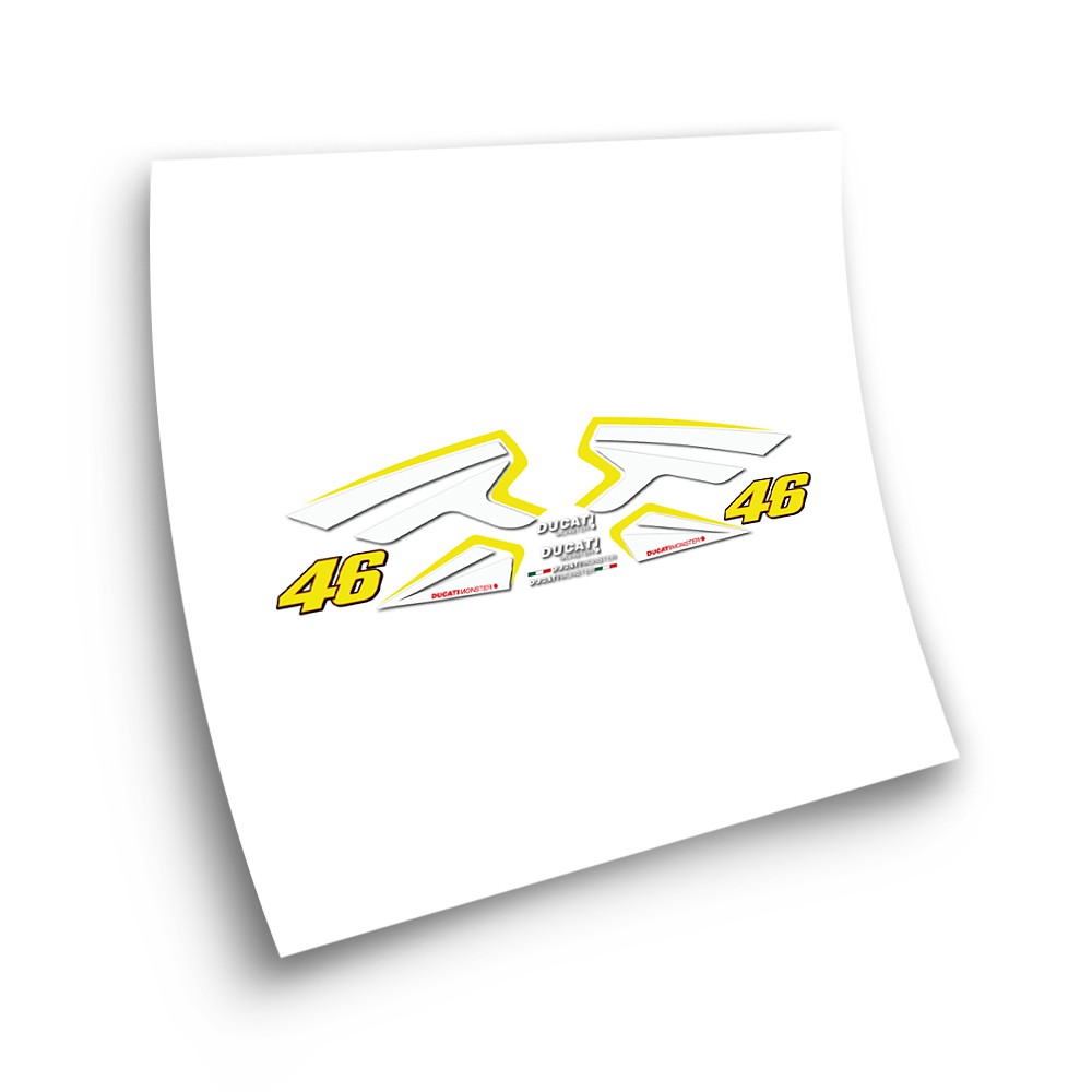 Ducati Monster Rossi Motorbike Sticker Yellow-White - Star Sam