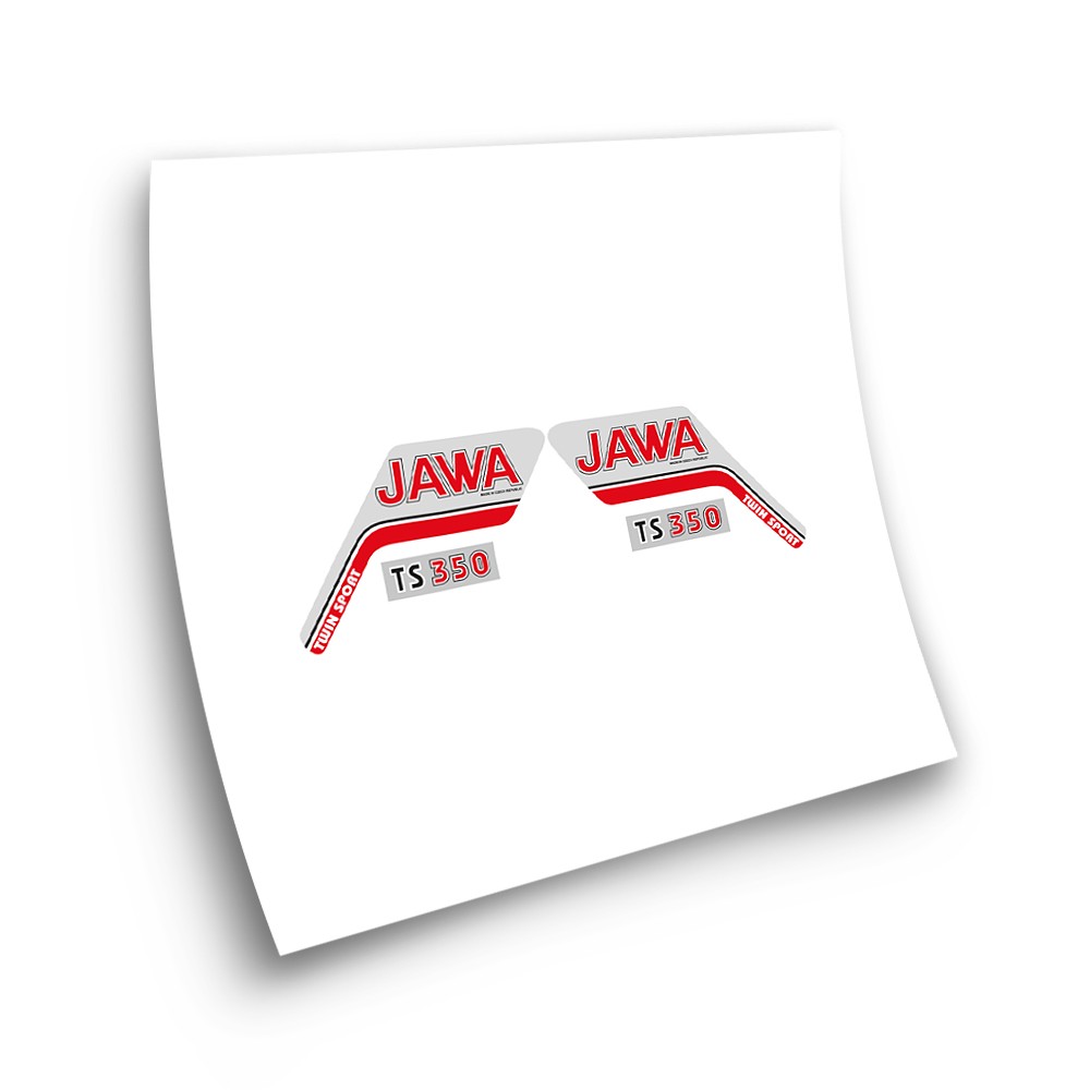 Jawa 350 Twin Sport Motorbike Sticker Grey And Red  - Star Sam