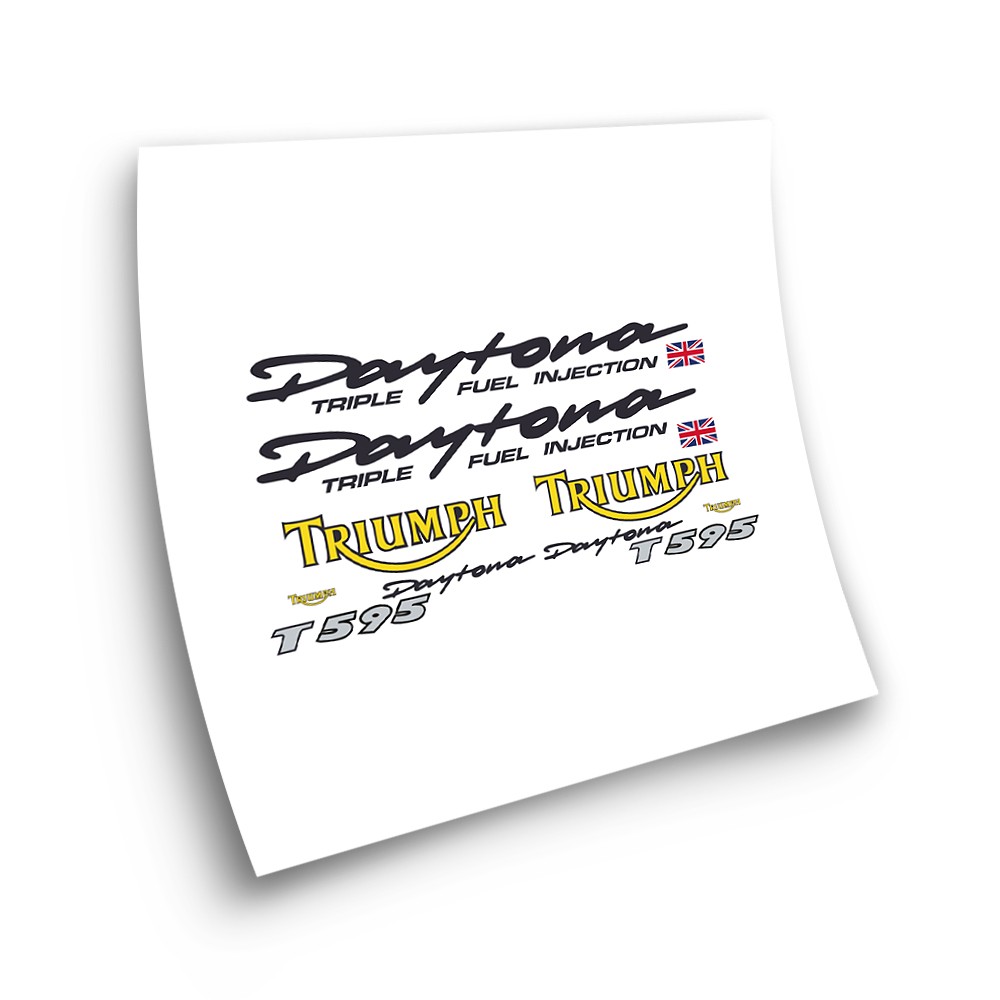 Triumph Daytona T595 Motorbike Sticker 1997 Yellow - Star Sam