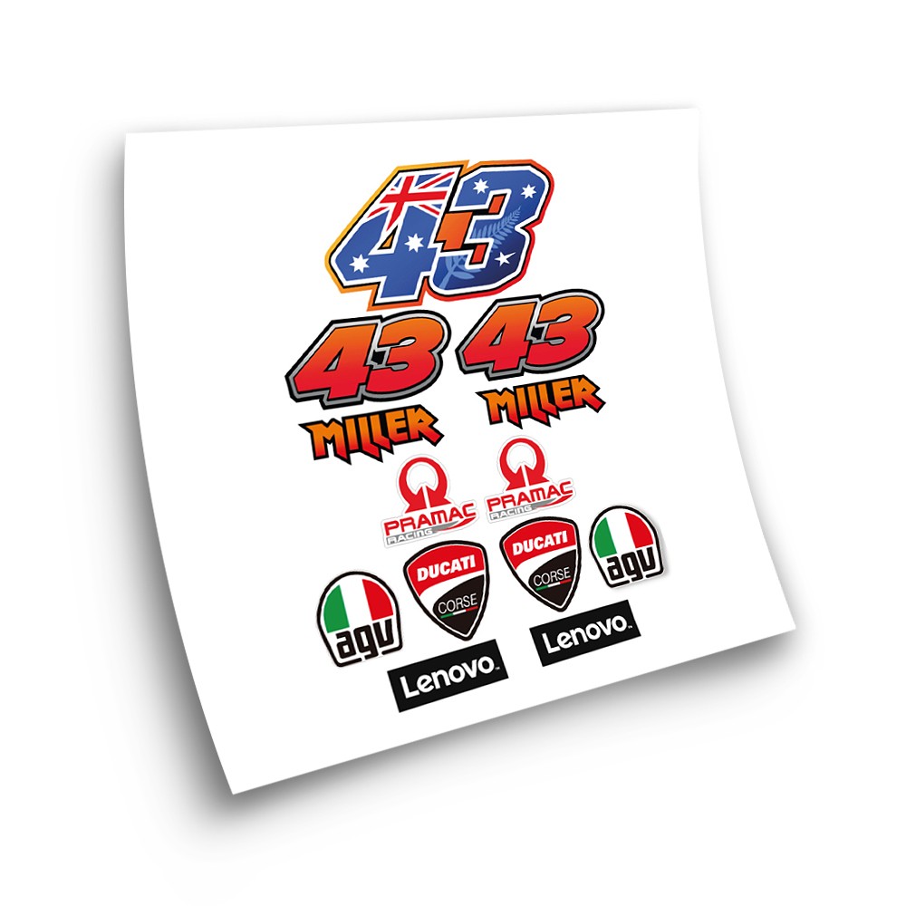 Stickers Moto Jack Miller Ducati Pramac Lenovo Moto GP - Ster Sam