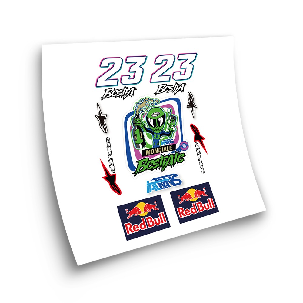 Enea Bastianini Motorfiets Stickers Red Bull Moto GP - Ster Sam
