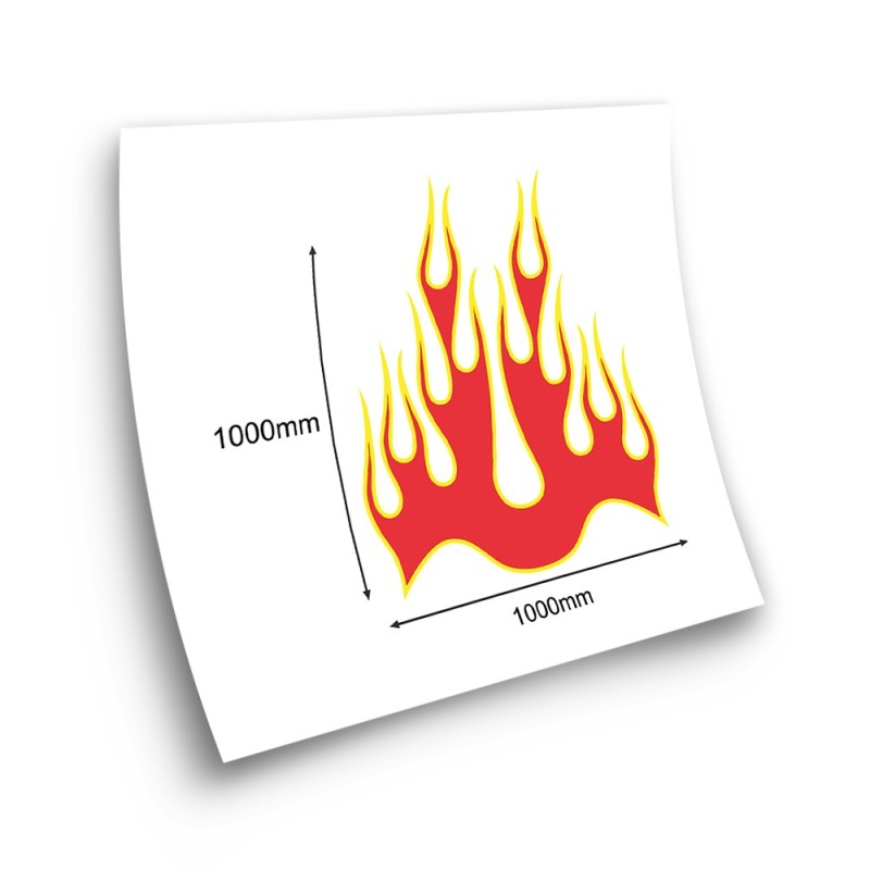 Autocollant de capot de voiture flammes de feu Mod.20 rouge