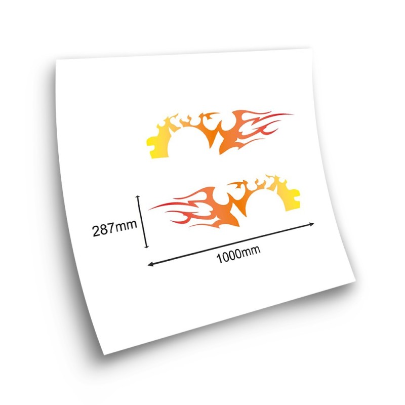 Flames of Fire 2 Car Sticker Set - Star Sam