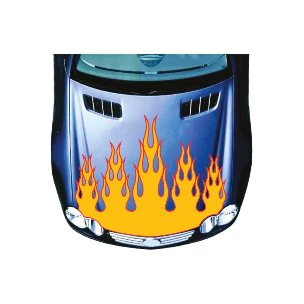 Stickers Car flames fire Mod.9 yellow