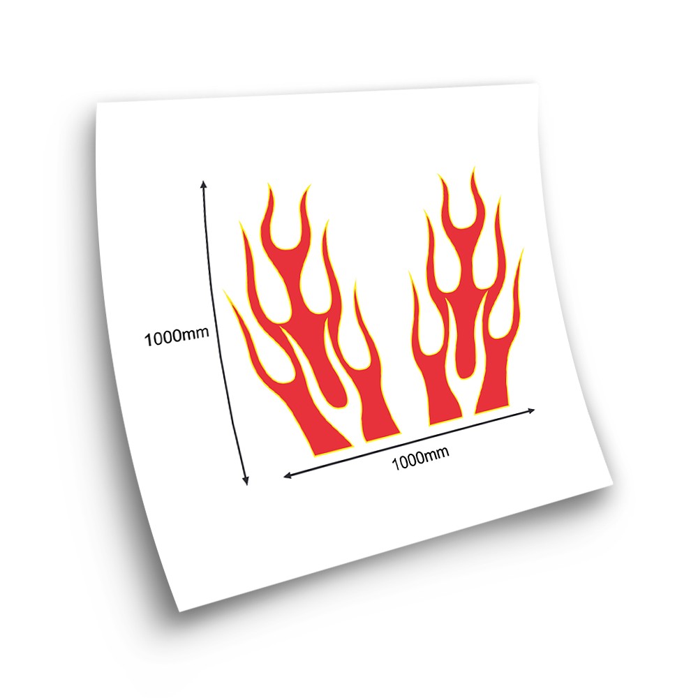 Flames Of Fire Car Bonnet Sticker Set Mod.18 - Star Sam