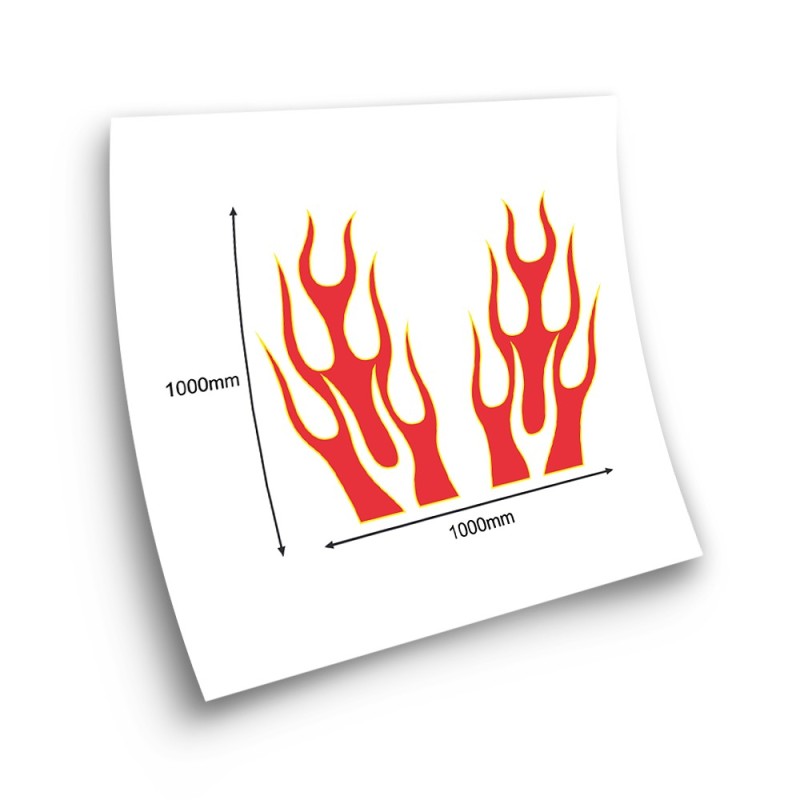 Naklejka na maskę samochodu ogień płomienie Mod.18 czerwony