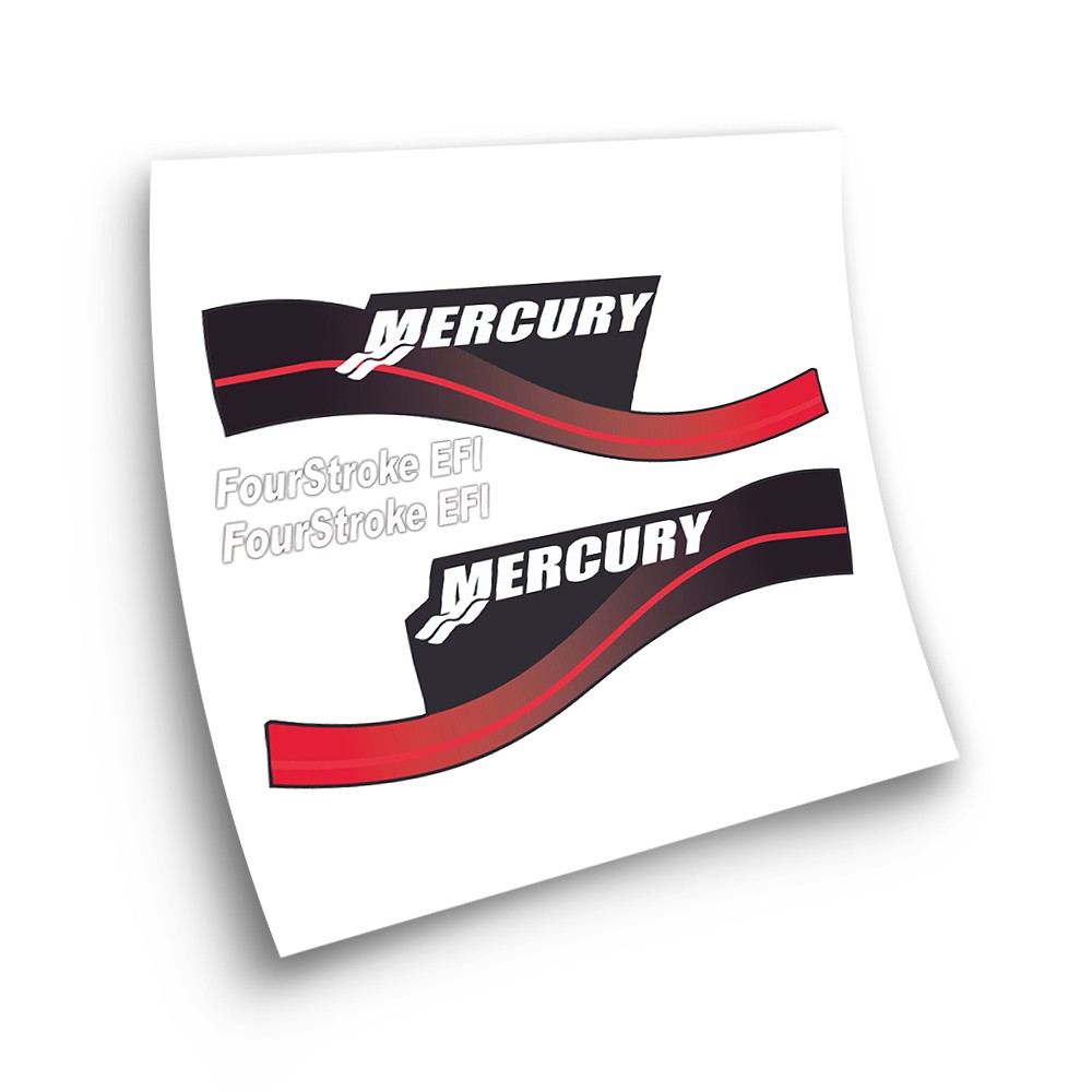 Mercury Fourstroke EFI Bootsaufkleber Rot - Weib - Star Sam