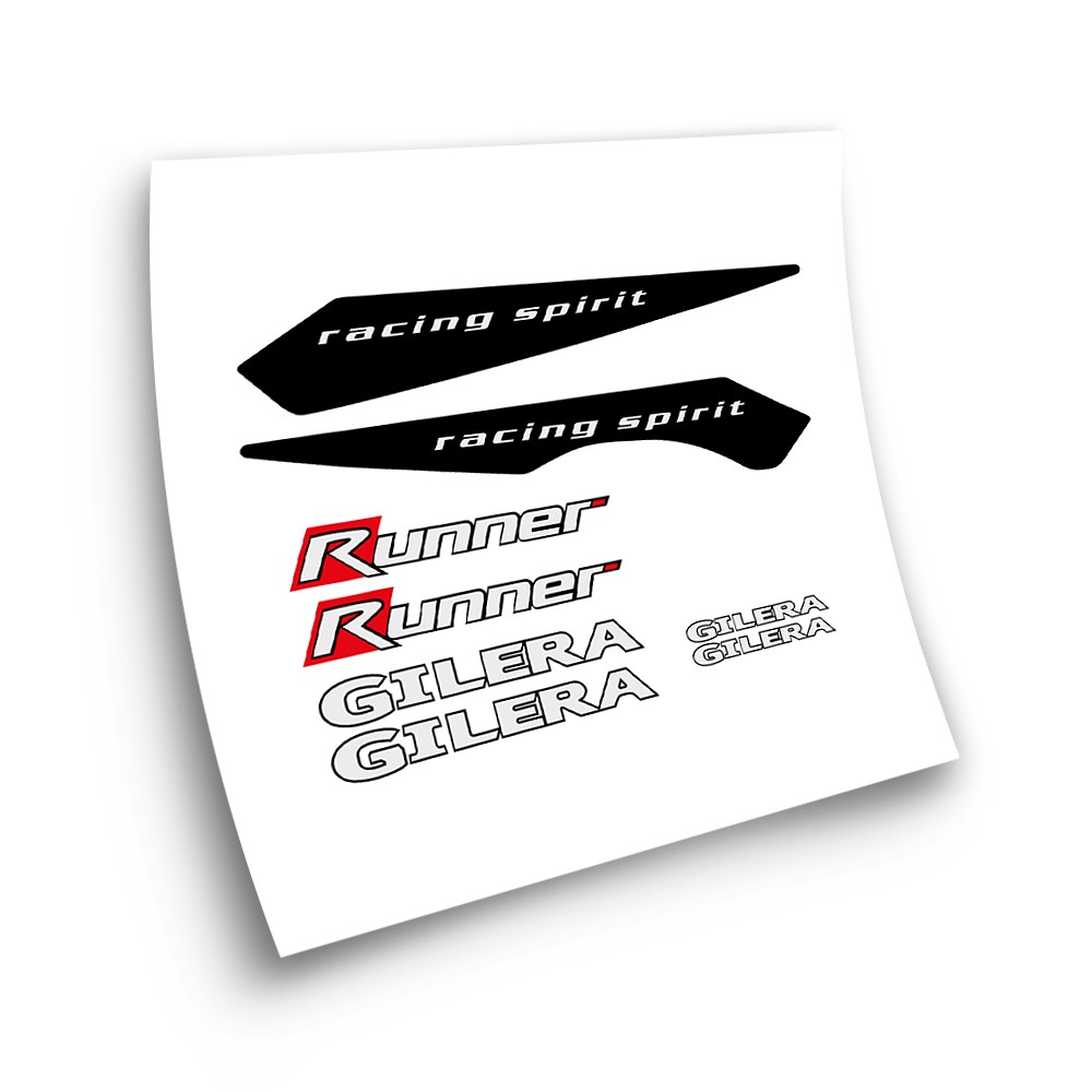 Gilera Black-White Kit Runner 2 Motorbike Stickers - Star Sam