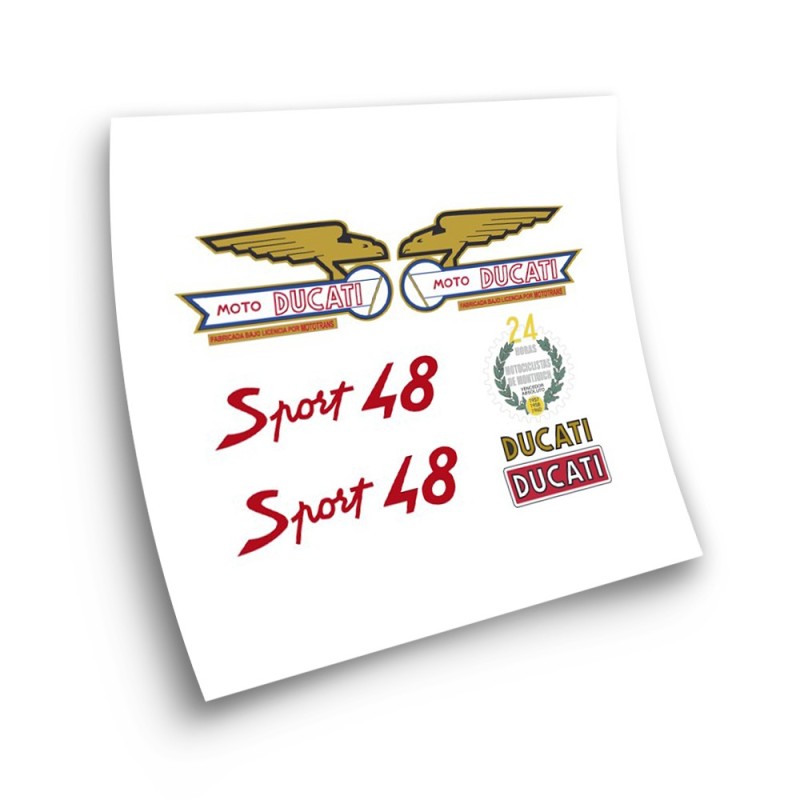 Ducati 48 Sport Kit Motorbike Sticker Gold And Red  - Star Sam