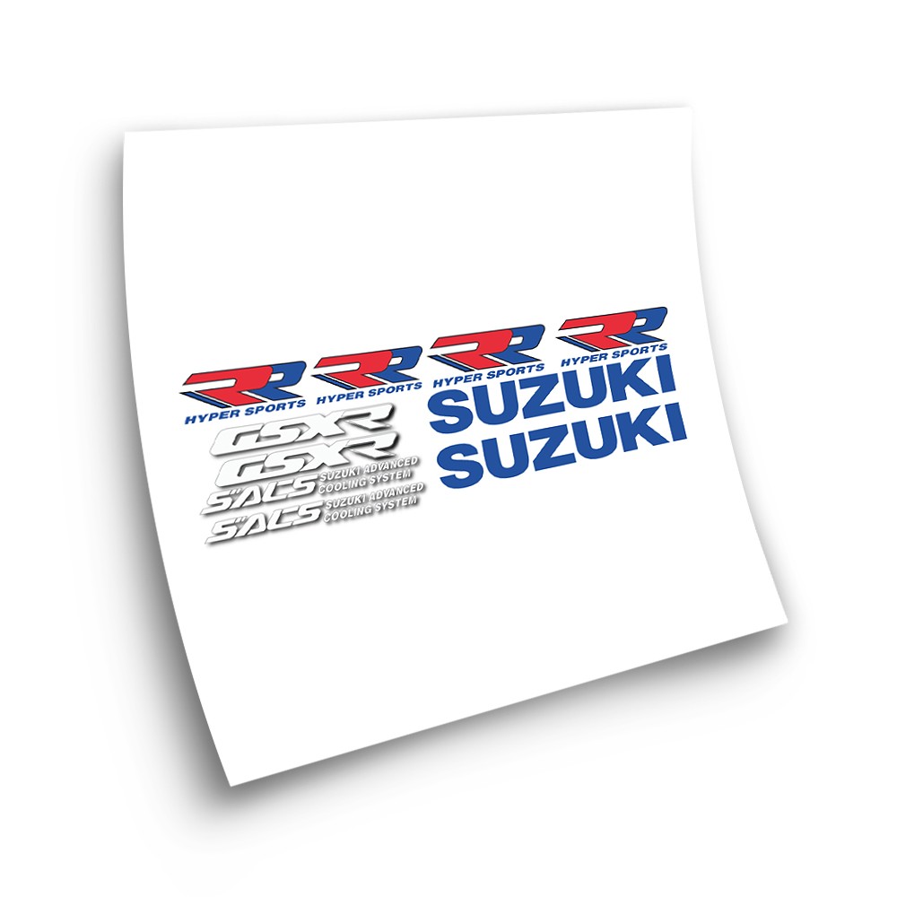 Suzuki GSXR 750R Motorbike Stickers Year 1989 Red-Blue - Star Sam