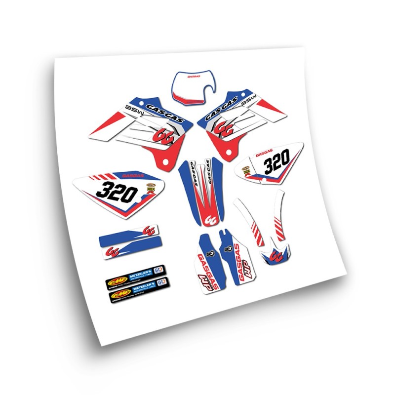 Stickers Moto Gas Gas Ano CE 2002 a 2006 Azul e Vermelho - Star Sam