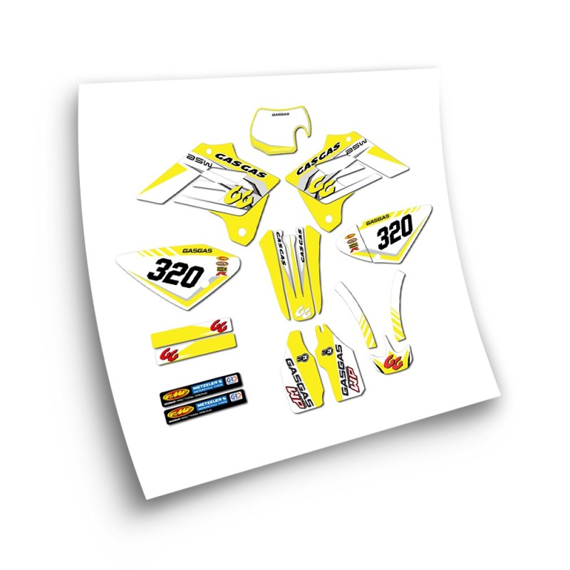 Autocollant Motos Gas Gas EC Mod 2 2002-2006 Jaune - Star Sam