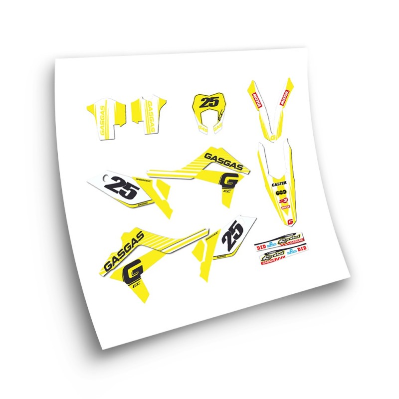 Gas Gas EC Motorbike Stickers Year 2012-2017 Yellow - Star Sam