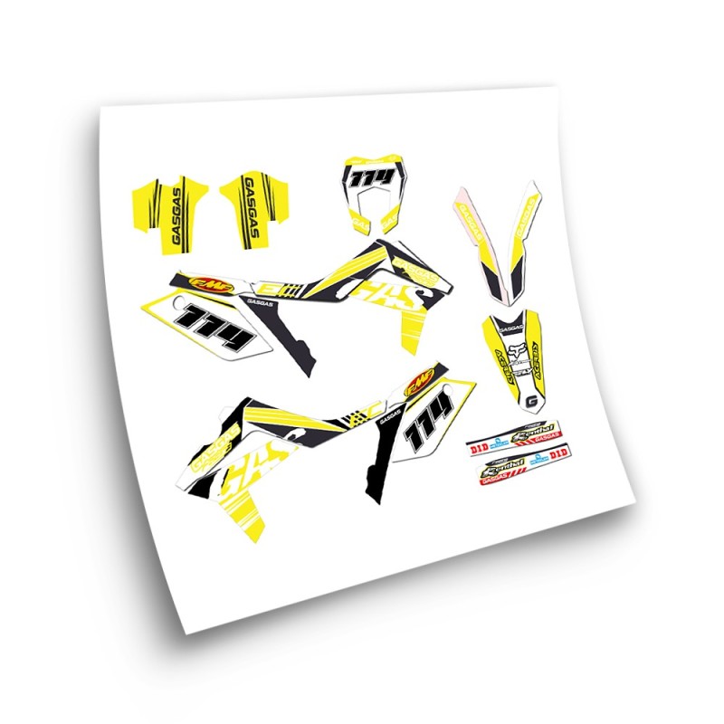 Gas Gas EC Model 2 Motorbike Stickers 2012-17 Yellow - Star Sam