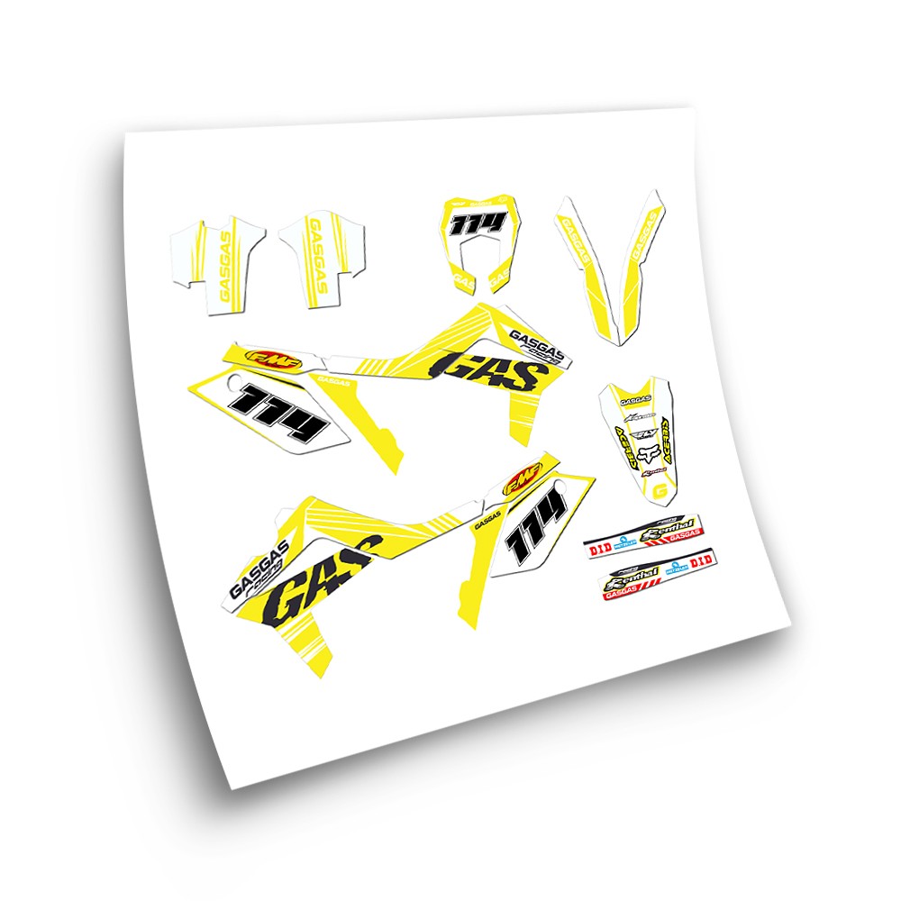 Gas Gas EC Mod 3 Motorbike Stickers 2012-17 Yellow - Star Sam