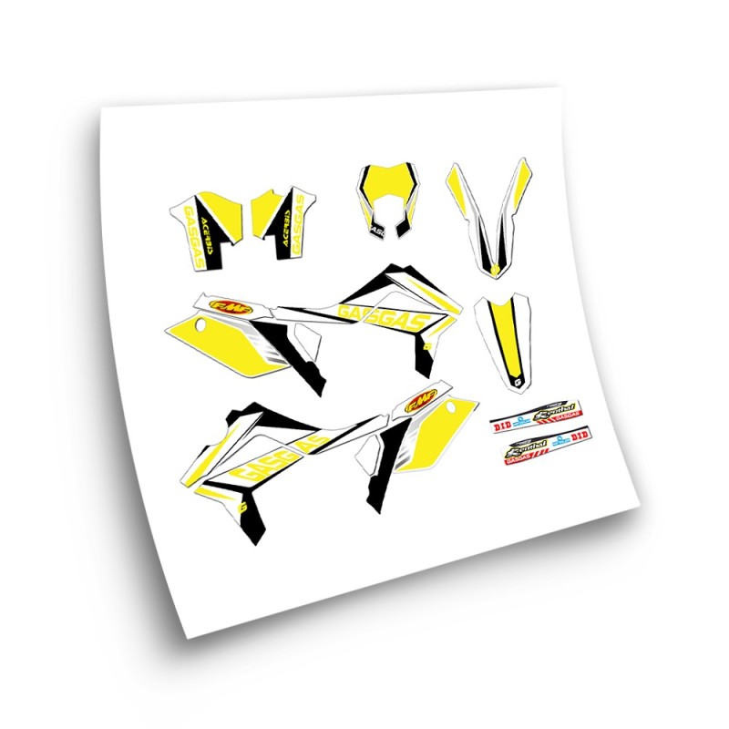 Gas Gas EC Model 5 Motorbike Stickers 2012-17 Yellow - Star Sam