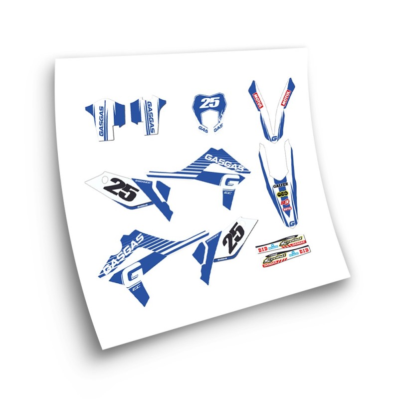 Autocollants Pour Motos Gas Gas EC 2012-2017 Mod 4 Bleu - Star Sam