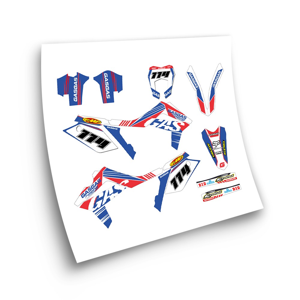 Gas Gas EC Motorbike Stickers 2012-2017 Red And Blue - Star Sam