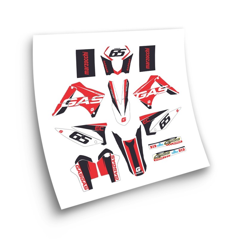 Gas Gas EC Motorbike Stickers Year 2010-2011 Red - Star Sam