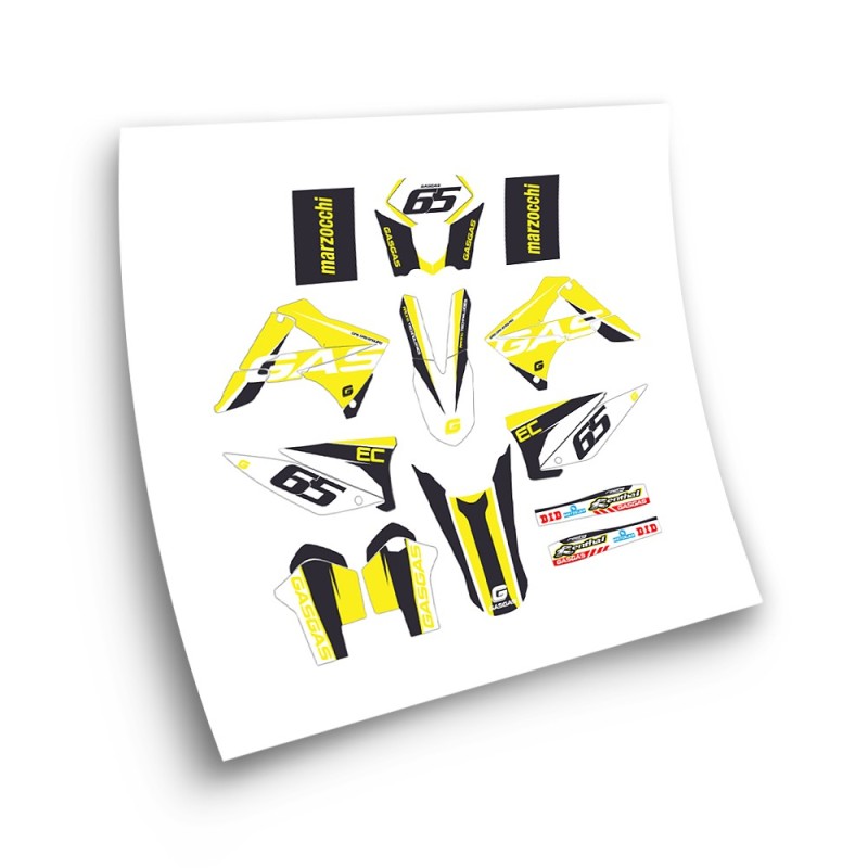 Gas Gas EC Motorbike Stickers Year 2010-2011 Yellow - Star Sam