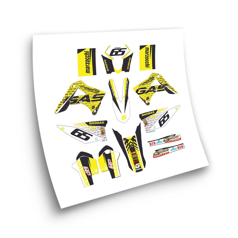 Adesivi Per Moto Gas Gas EC Modello 2 2010 a 2011 Giallo - Star Sam