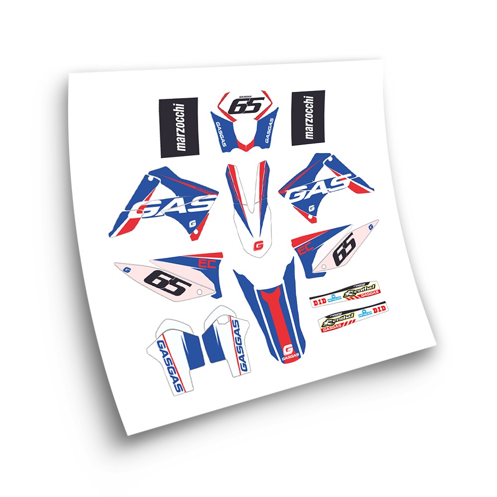 Gas Gas EC Motorbike Stickers 2010-2011 Blue And Red - Star Sam