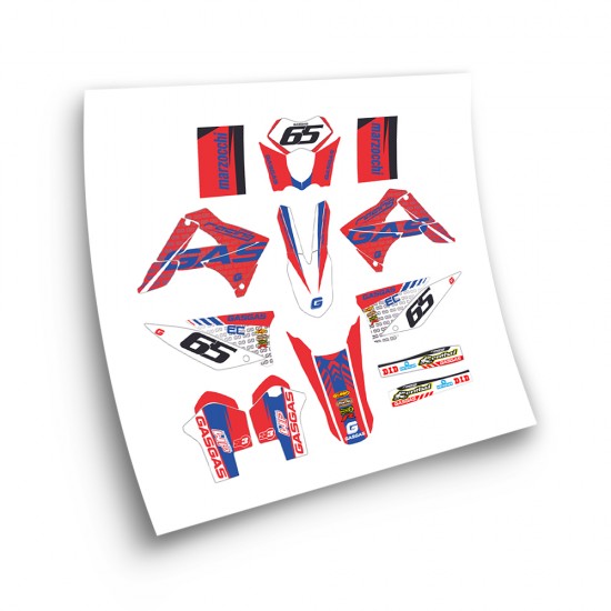 Gas Gas EC Motorbike Stickers 2010-2011 Red And Blue - Star Sam