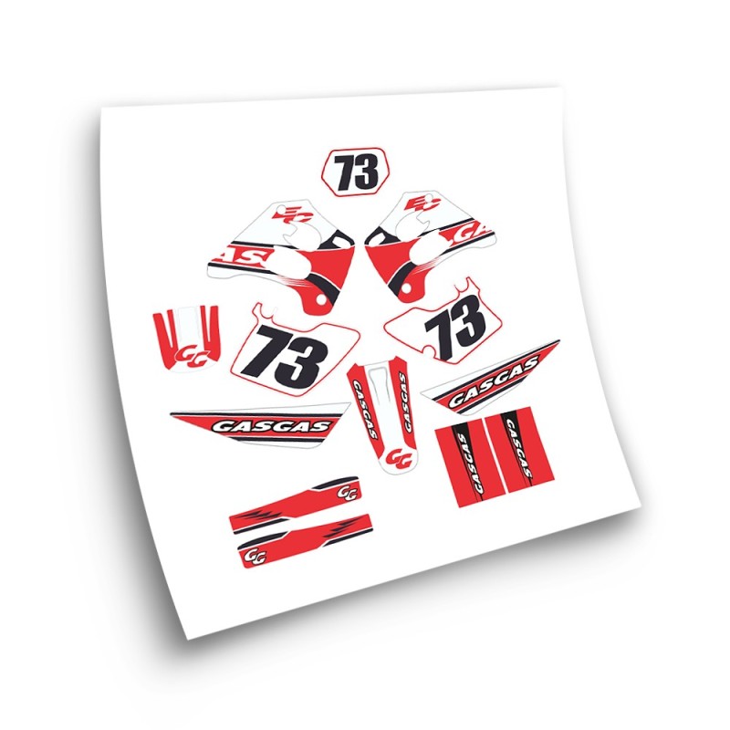 Stickers Moto Gas Gas Ano CE 1998 a 2001 Modelo 3 Vermelho - Star Sam