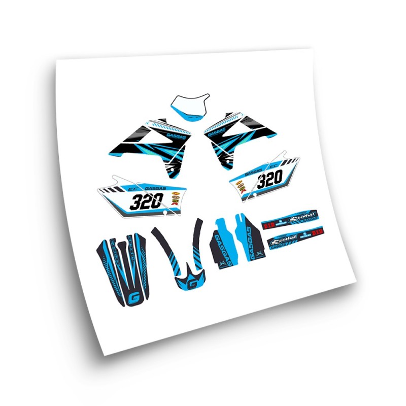 Stickers Moto Gas Gas EC Modelo 3 Ano 2007 a 2009 Azul - Star Sam