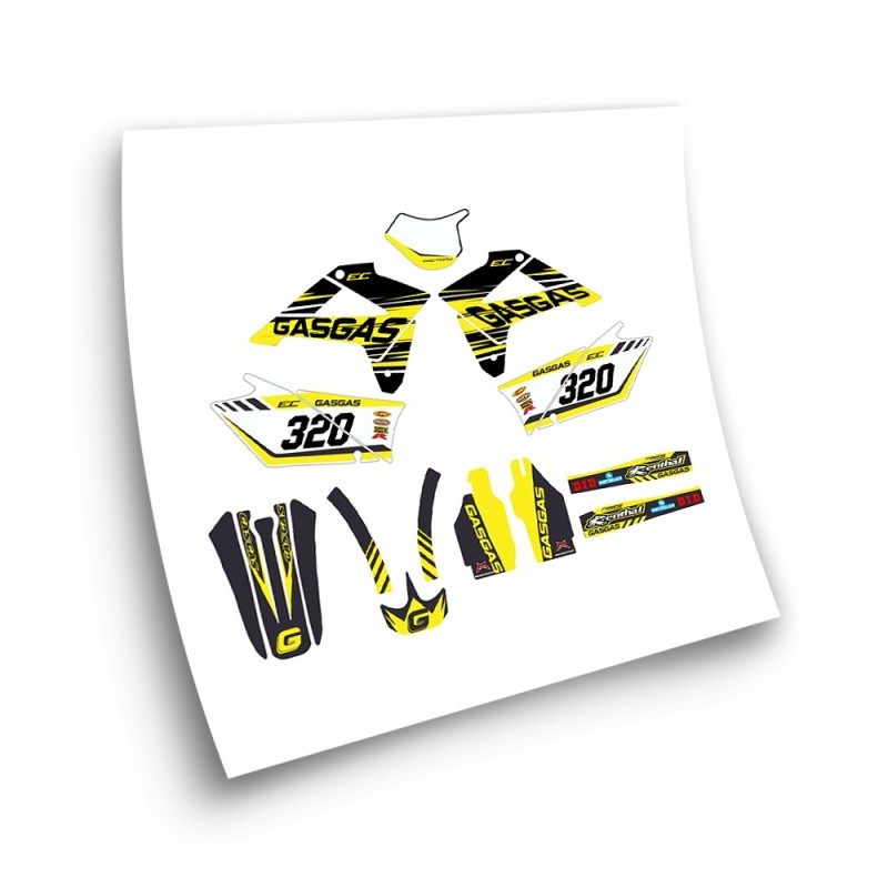 Gas Gas EC Mod 3 Motorbike Stickers 2007-2009 Yellow - Star Sam