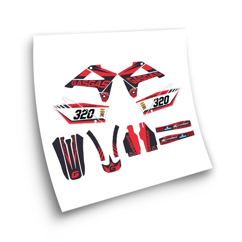 Stickers Moto Gas Gas Ano CE 2007 a 2009 Preto - Star Sam