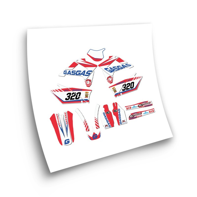 Autocollant Motos Gas Gas EC Modele 3 Blanche e Rouge - Star Sam