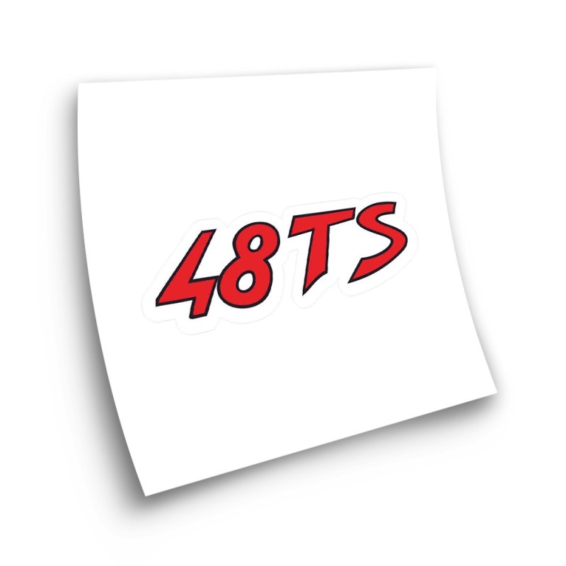 Ducati 48 TS Motorbike Sticker Red And White Colour - Star Sam