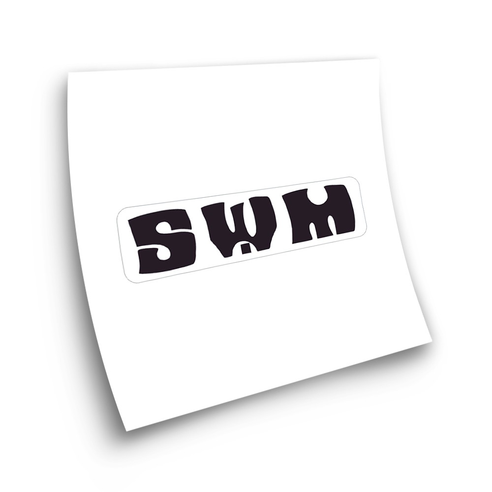 SWM Black Logo-Sticker Motorbike Stickers  - Star Sam