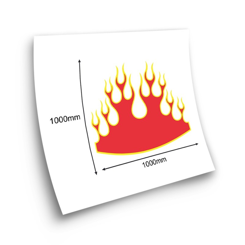 Adesivo cofano auto fuoco fiamme Mod.16 rosso