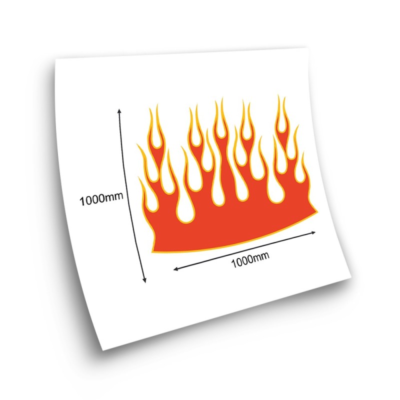 Autocollant de capot de voiture flammes de feu Mod.15 rouge