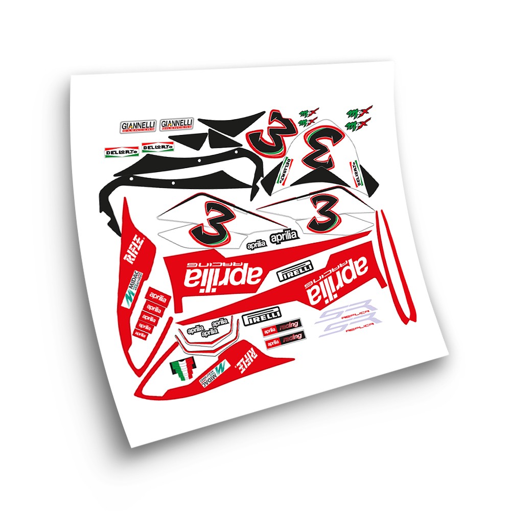 Aprilia SR 50 SBK 2010 Max Biaggi Motorbike Stickers  - Star Sam
