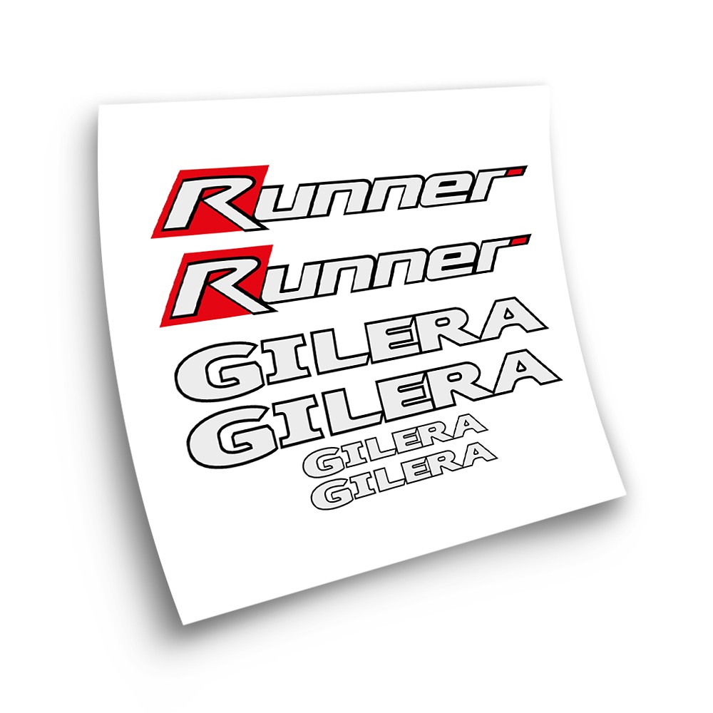 Gilera Grey And Red Kit Runner Motorbike Stickers - Star Sam
