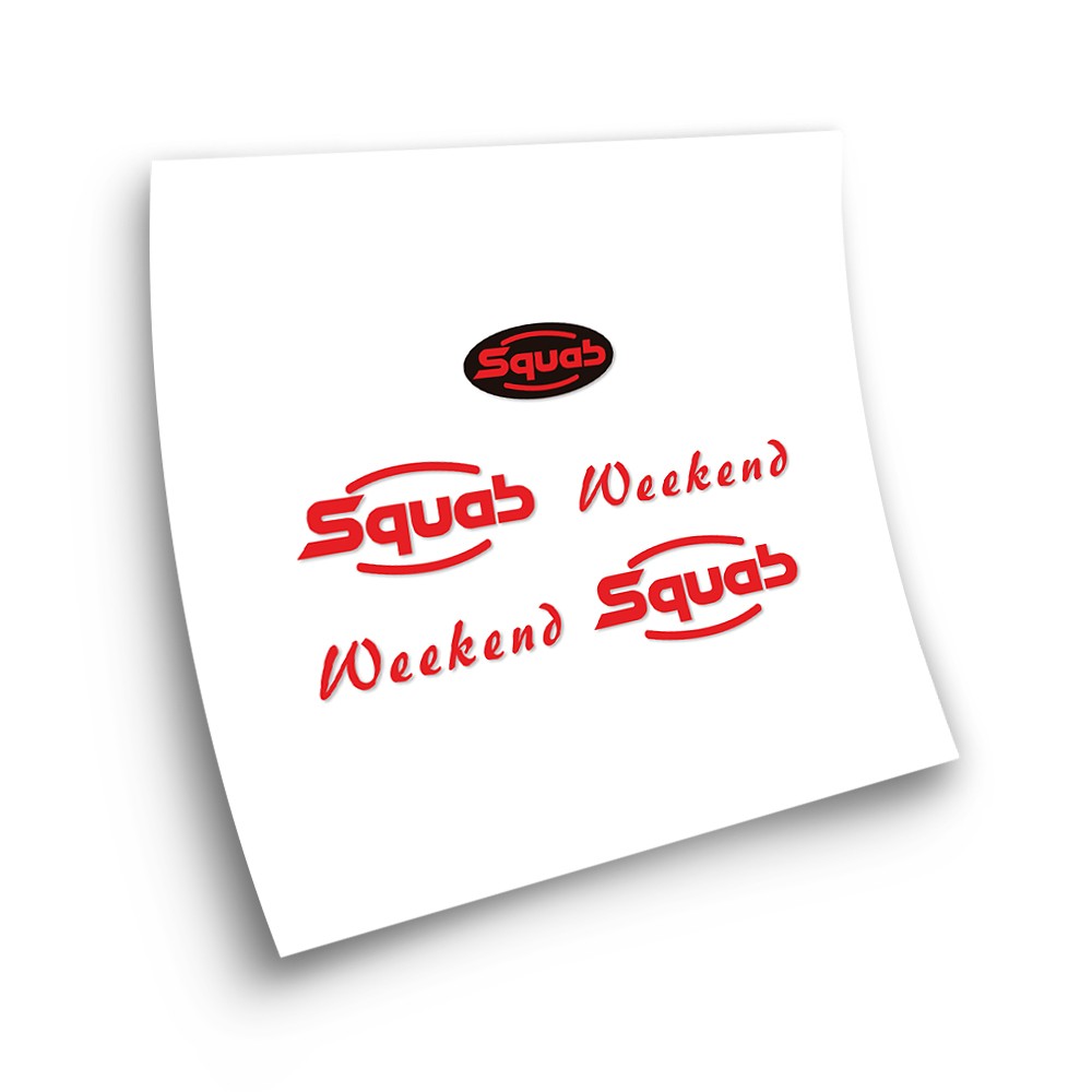 Peugeot Squab Weekend Gelb-Rot Motorrad Aufkleber - Star Sam