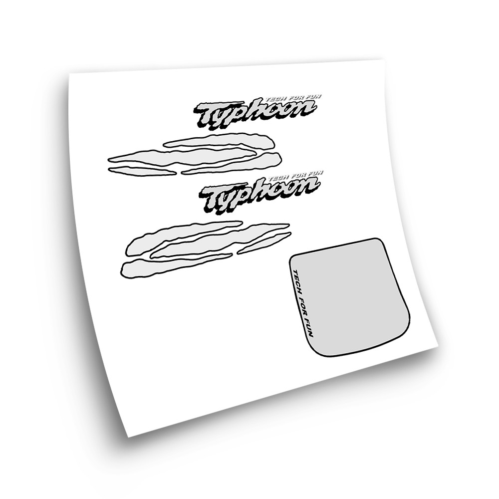 Piaggio Typhoon  Motorbike Stickers  Grey And Black - Star Sam