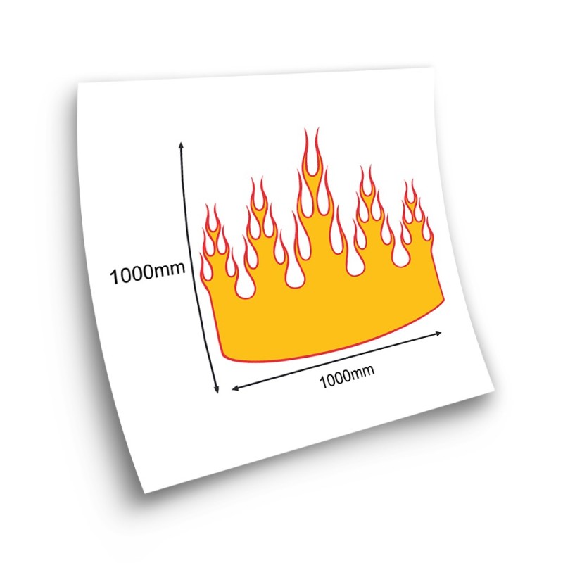 Autocollant pour capot de voiture feu flammes Mod.13 jaune