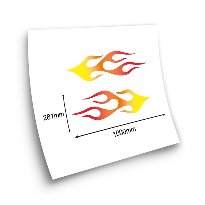 Flames of Fire 8 Car Sticker Set - Star Sam