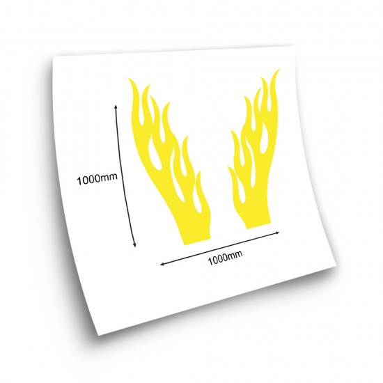 Ohnivé plamene žltooranžová vinylová nálepka