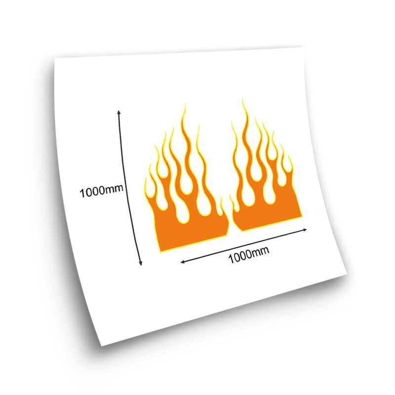 Adhesivo de capo coche llamas de fuego Mod.12 naranja