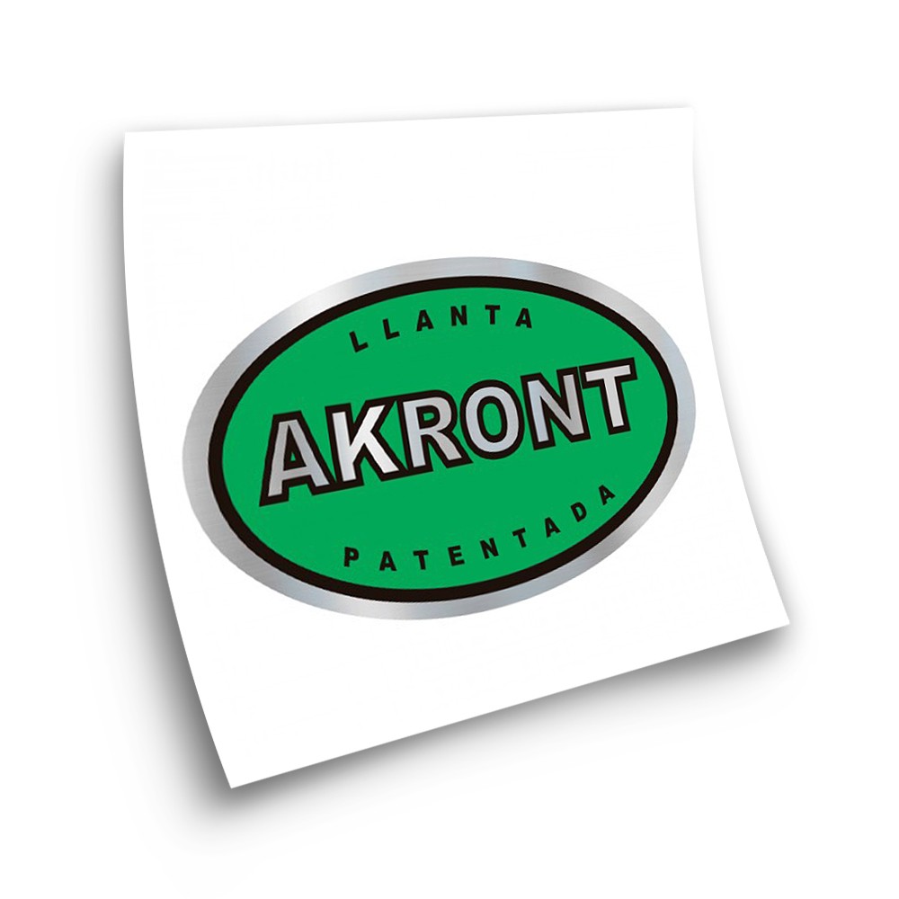 Akront Chrome Rims Patentada Motorbike Stickers Green - Star Sam