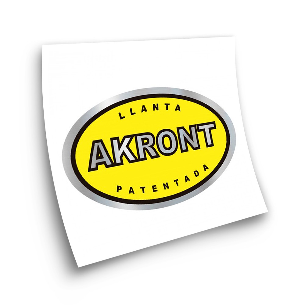 Akront Chrome Rims Patented Motorbike Stickers Yellow - Star Sam