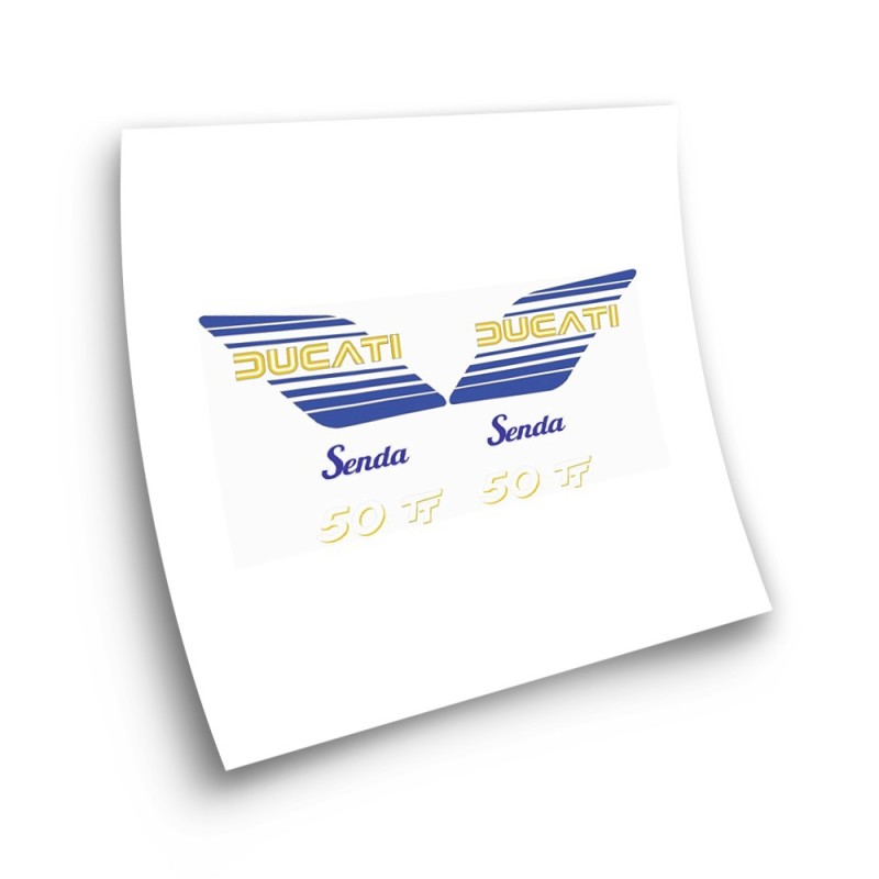 Ducati Senda 50 TT Motorbike Sticker Blue And Yellow - Star Sam