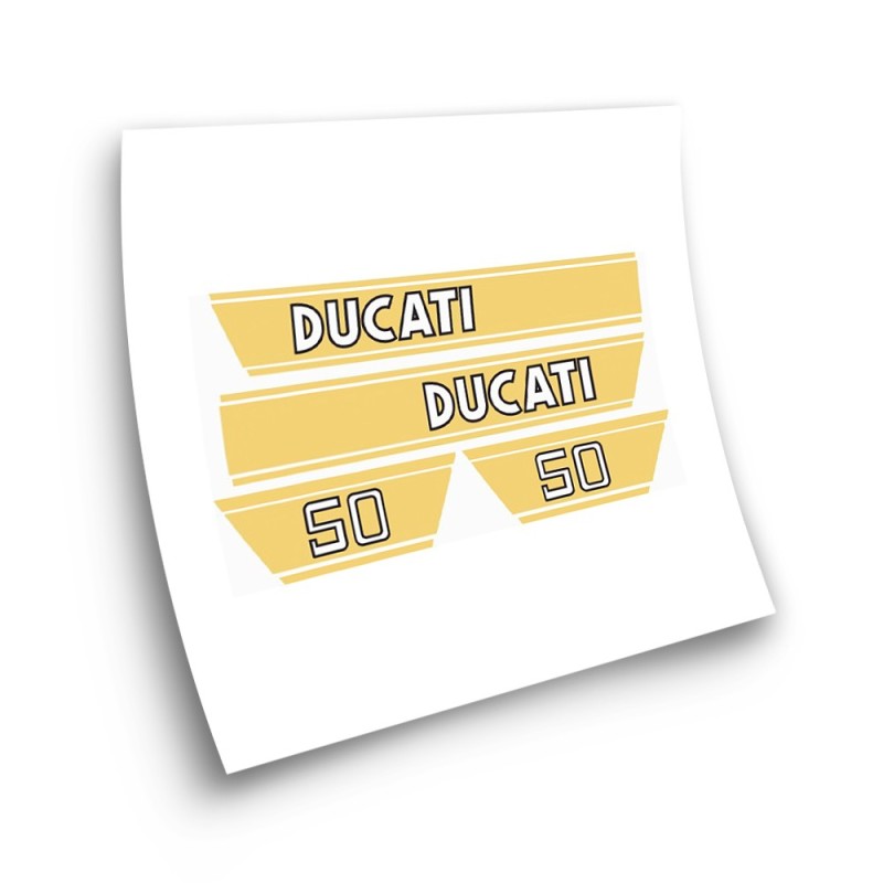 Ducati 50 TS Motorbike Sticker Yellow Colours - Star Sam